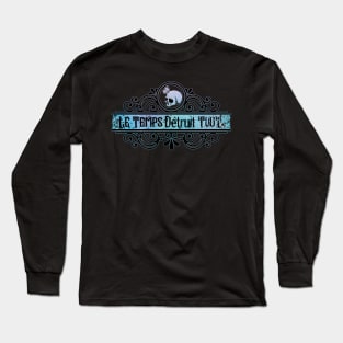 Le Temps Détruit Tout Time Destroys All Things skull butterfly delicate blues Long Sleeve T-Shirt